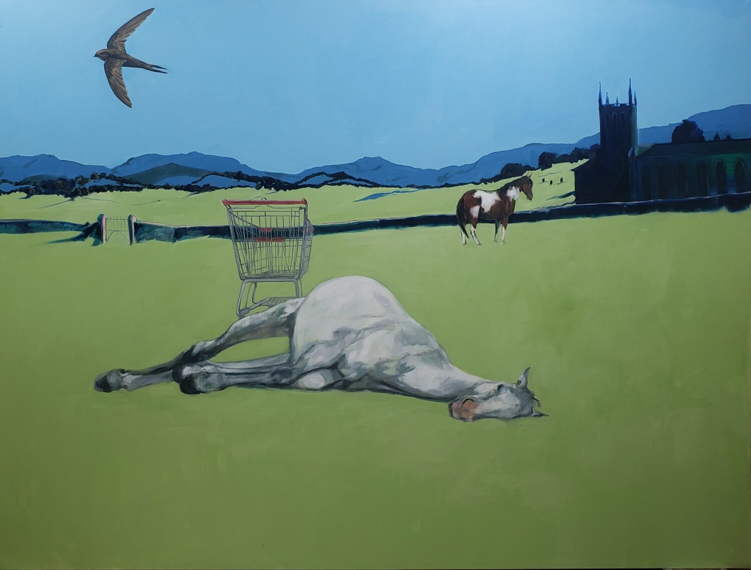Backdrop for S for Freedom, Oil on canvas, 244 × 183 cm, 2026