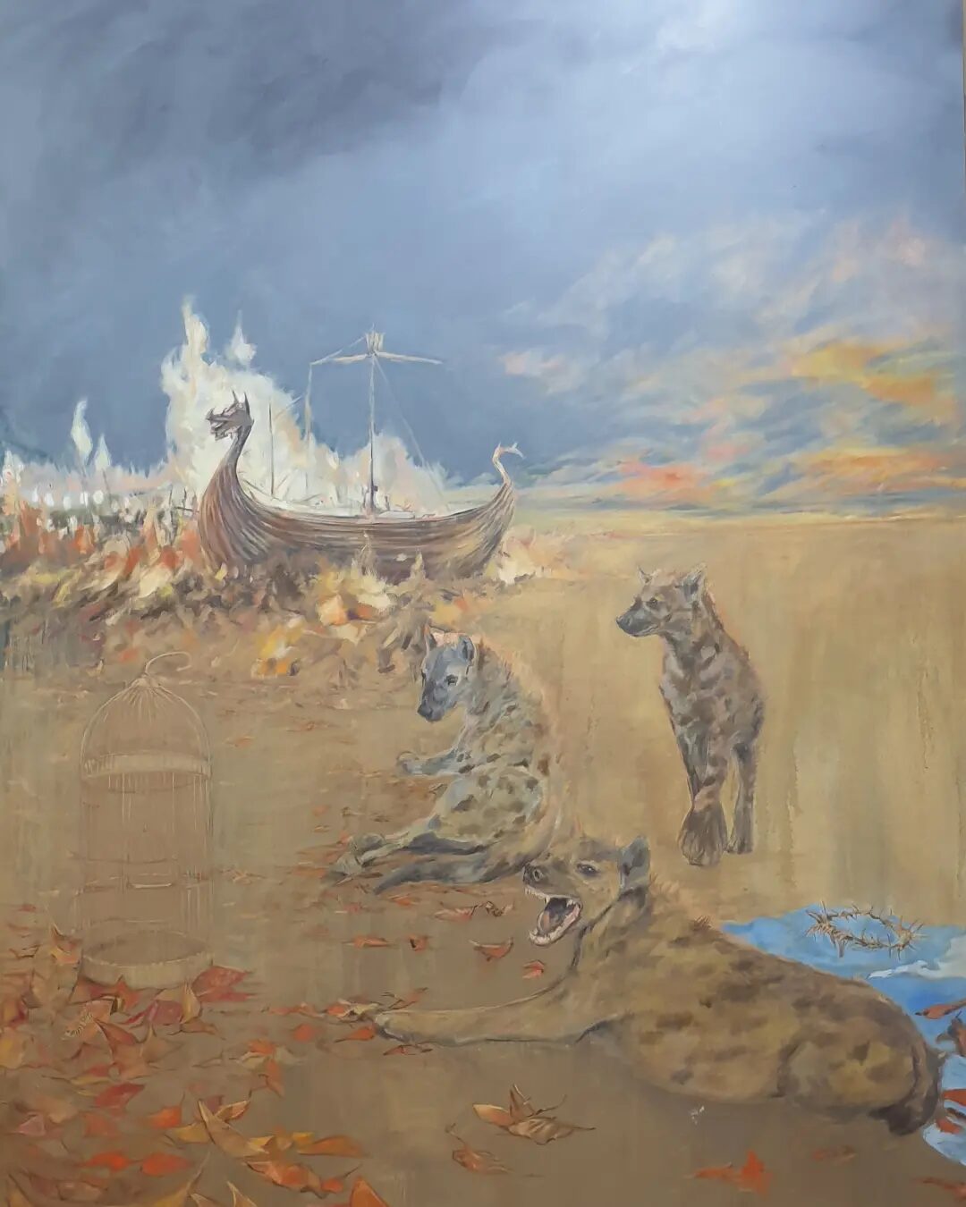 A Season in Hell, Oil on canvas, 244 × 183 cm, left panel, 2021